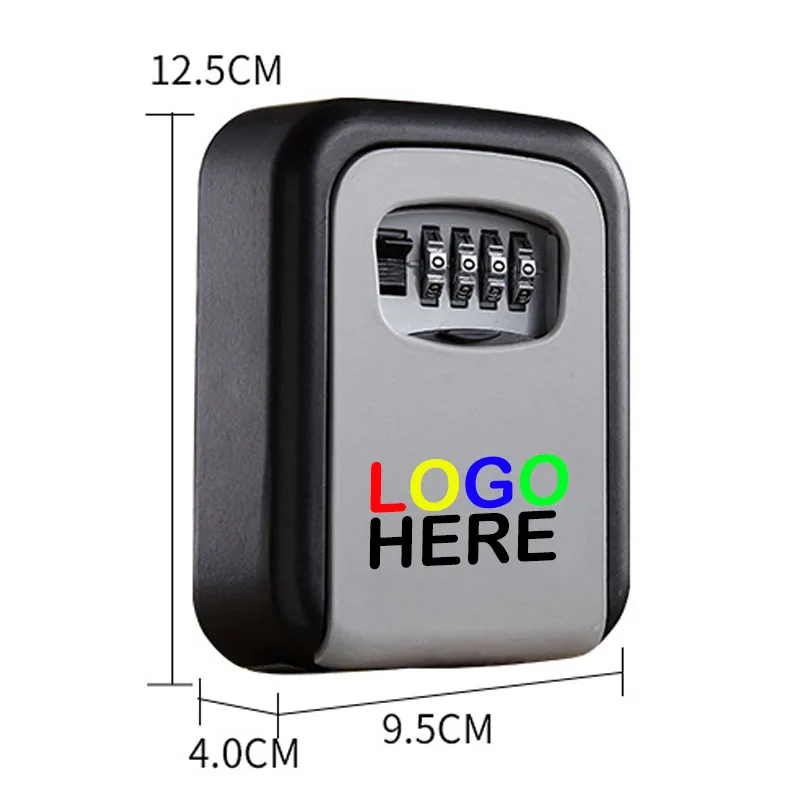 Large Capacity Alluminium Alloy Made Wall Mount Key Lock Box with 4-Digit Combination for Indoors or Outdoors