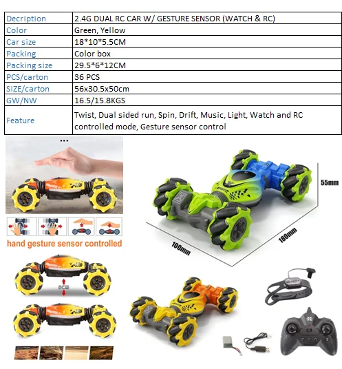 Watch Sensing Air Finger RC Remote Stunt hand gesture remote control car australia Drift Small Exceed Toys Gesture Control Car