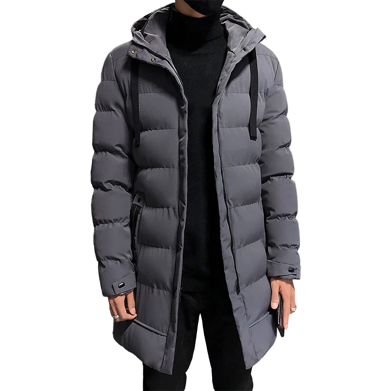 custom Men Winter Jacket Warm Hooded Solid Man Jackets and Coats Outwear Windbreaker Male Long Parka Overcoats Plus Size jacket