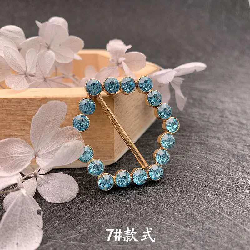 2020 Fancy design apparel metal buckle Rhinestone buckle hexagon designer rhinestone buckle for clothing for bag