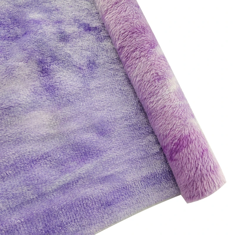 
Высококачественная двухсторонняя трикотажная ткань из 100% полиэстера с краской в виде галстука из кораллового флиса 