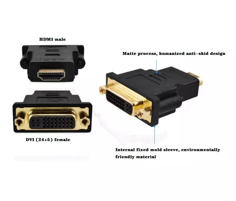  Позолоченный преобразователь hd mi на dvi адаптер HD MI штекер DVI 24 + 1 5pin