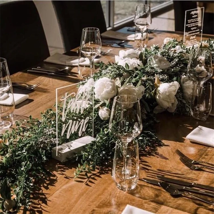 A&C Clear Acrylic Geometric Wedding Table Numbers for Wedding Table Decoration