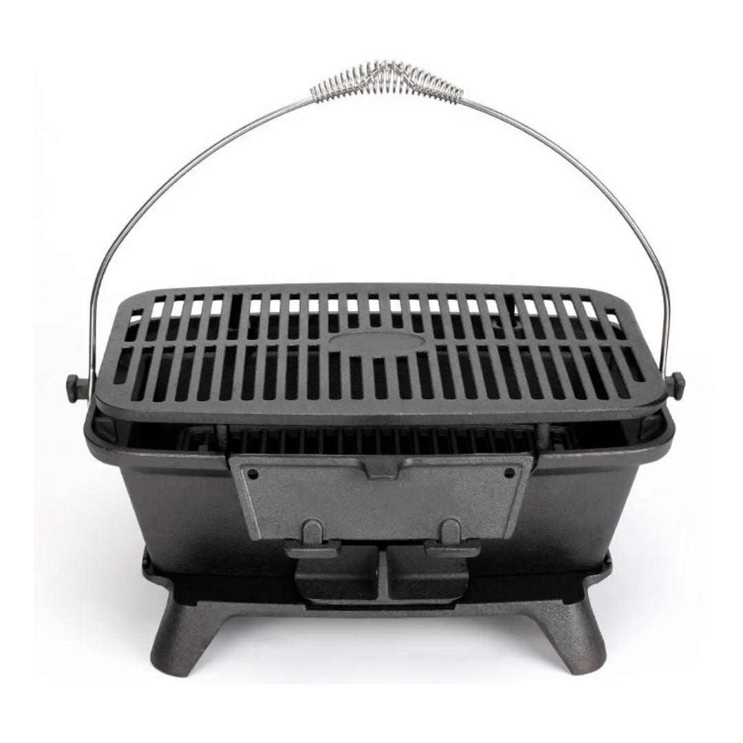 mini portable camping cast iron barbecue grill for outdoor bbq