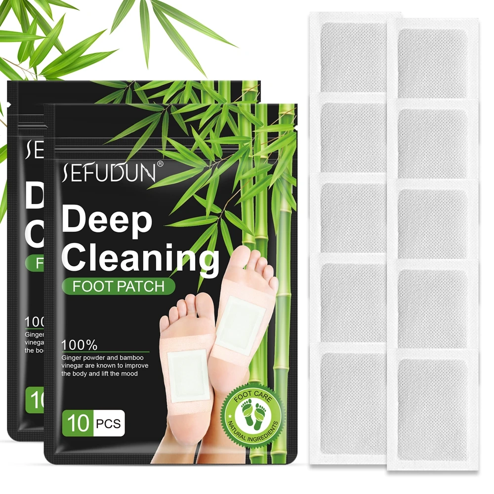 Best Chinese Natural Body Toxins Feet Slimming Cleansing Herbal Adhesive Bamboo Detox Foot Patch  Pads