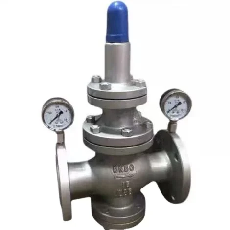 Factory direct sales with pressure gauge stainless steel pressure reducing valve flange connection pressure reducing valve