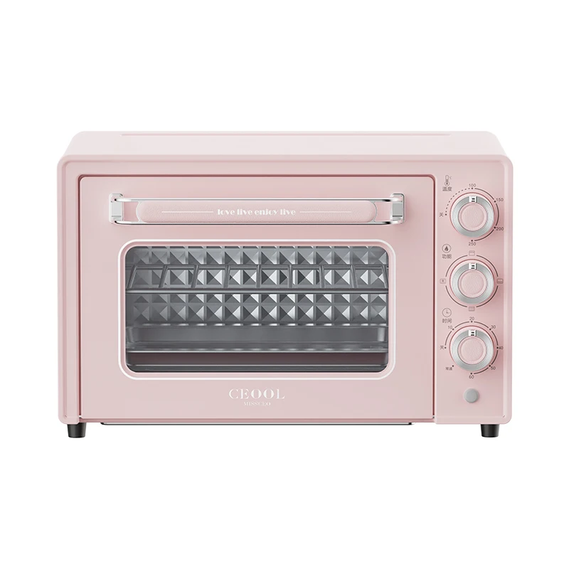 20L Household Appliances Mini Toaster Ovens Compact Countertop Pink Toaster Ovens