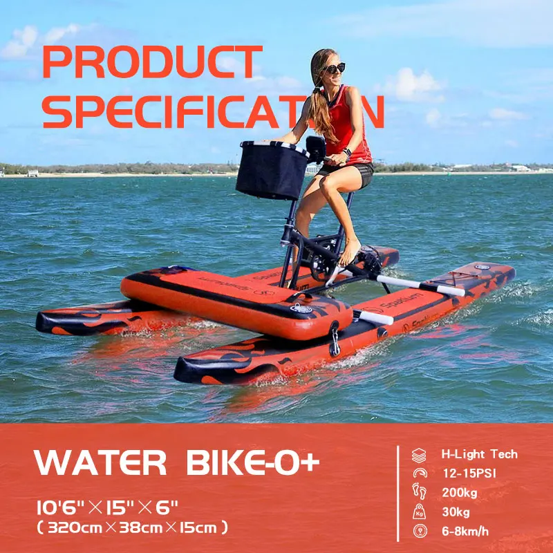 Spatium New Arrival Water Bike Sale Propeller Shuttle Sea Bicycle Pedalo Boat Floating Waterbike for sale
