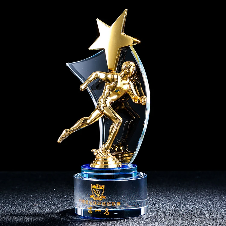 lettering Metal crystal trophy sports competition champion award