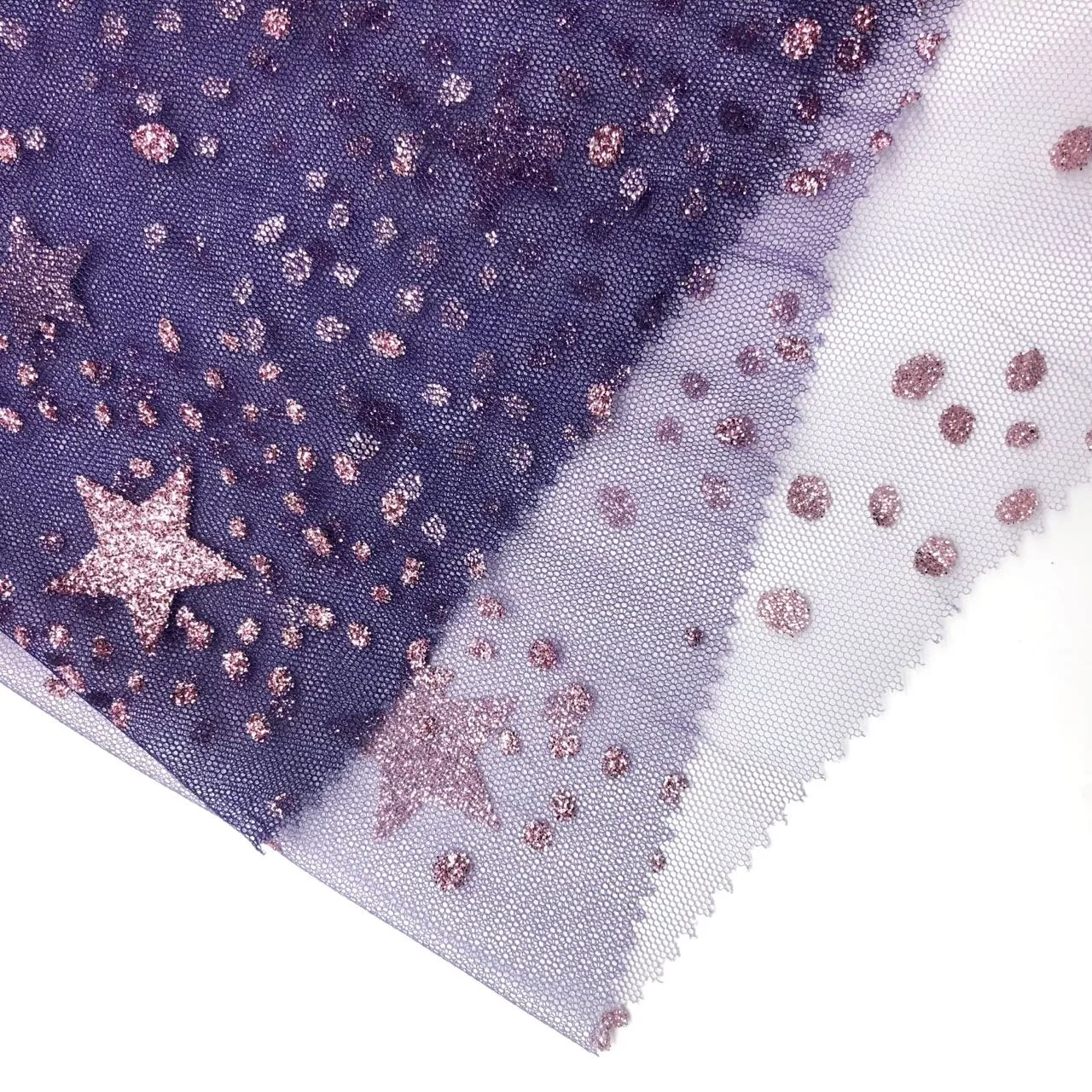 100 polyester Sparkly Sky Star Glitter Tulle Hot Sale Glitter Mesh Fabric gradient fabric bridal fabric For Party dress