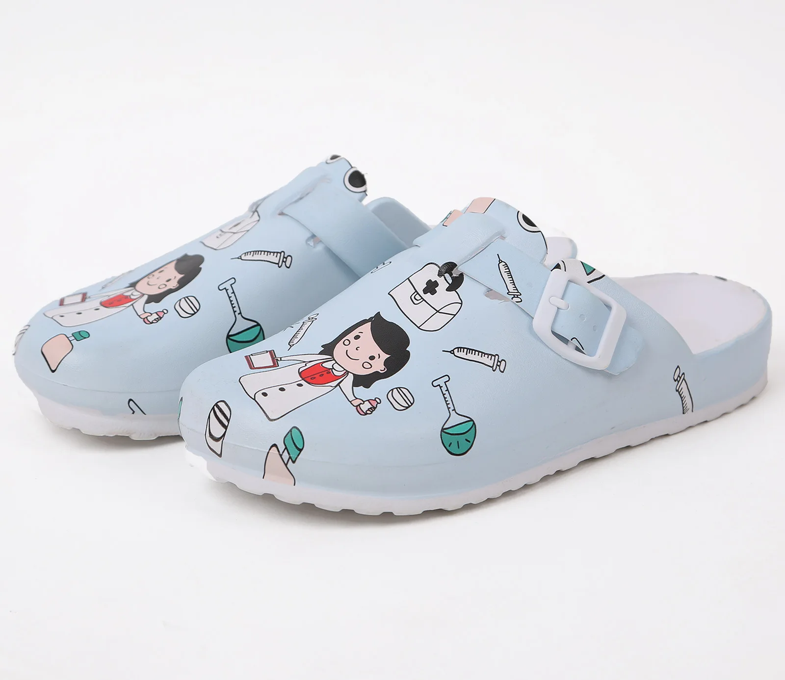 Customized waterproof Rubber Clogs shoes Sandals  EVA Medical nurse clogs Hippie Pattern crocK clogs anti slippy garden shoes