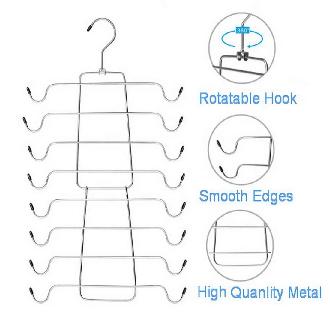 Foldable Space Saving Organizer Multiple Black Cloth Metal Wire Tank Tops Bra Hanger