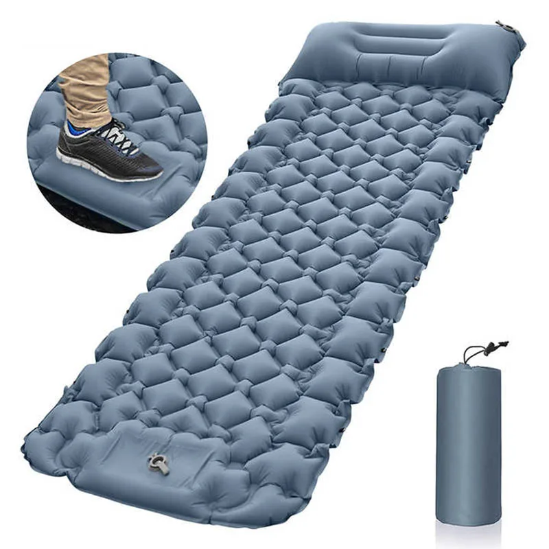 Aji Thickened Version Foldable Double Mat Custom Camping Sleeping Bed Mattress Self Air Inflatable Mattresses