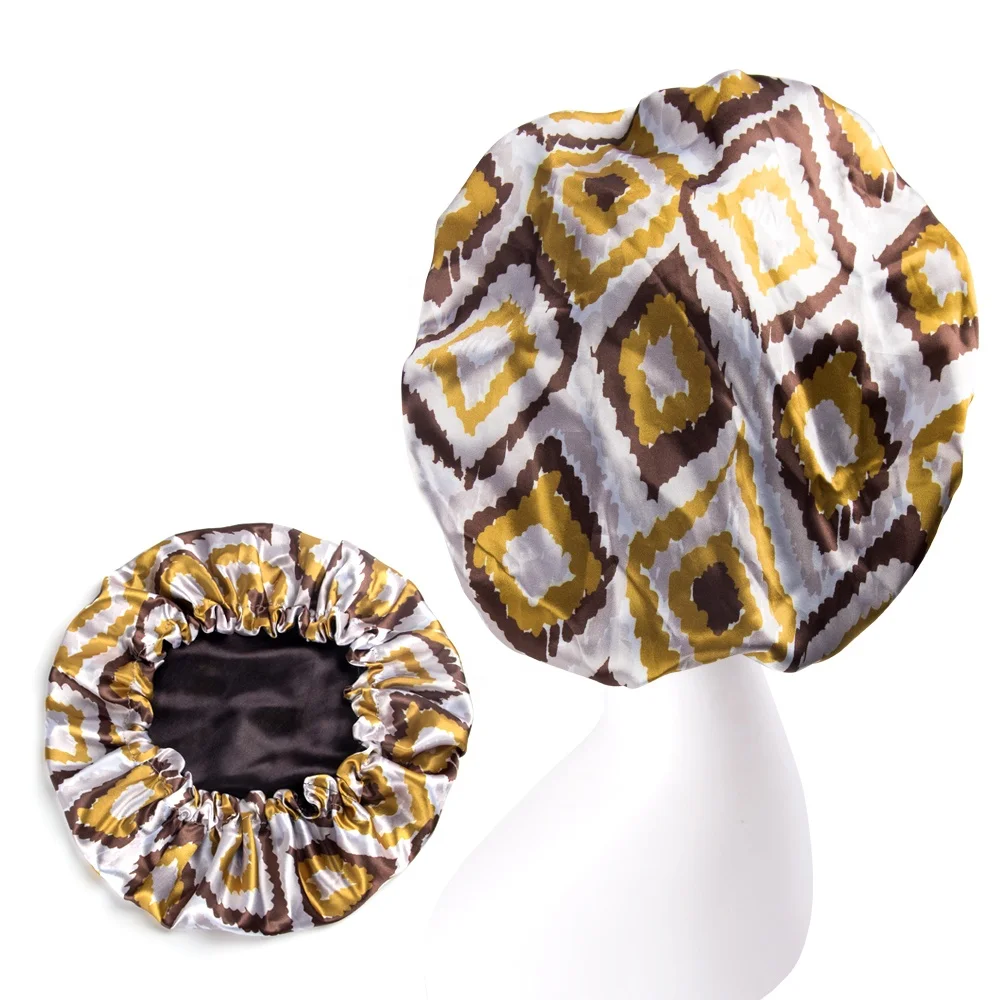 Reversible silky satin hair bonnet custom bonnets with logo