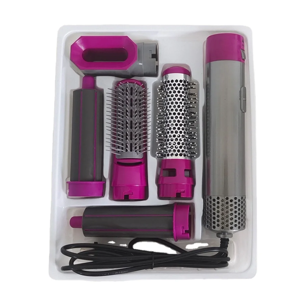 Professional 5 In 1 Detachable Interchangeable Styler Electric Hot Air Brush One Step Hair Dryer Brush