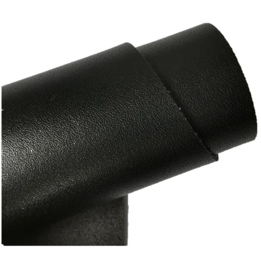 Black 1.2mm  cow grain, wear-resistant, scratch-resistant, twist-resistant luggage, shoes,microfiber leather