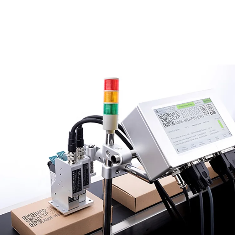 Automatic tij printer thermal industrial inkjet  printer dual nozzle on line inkjet batch coding machine