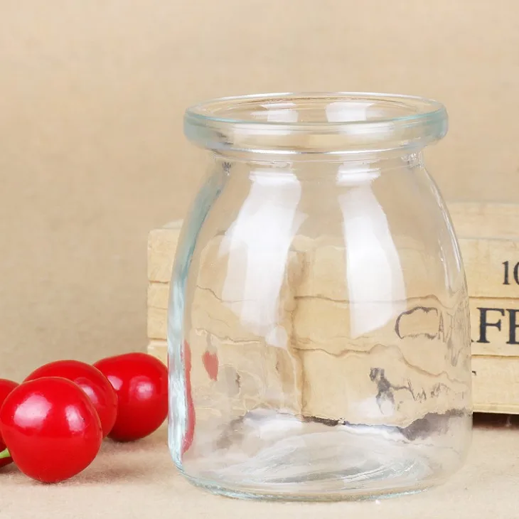 Wholesale 100ml thickened Clear pudding Bottle Household fresh milk glass pudding cup yogurt bottle mousse cup