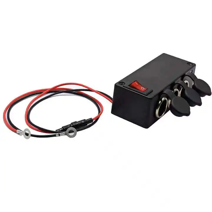 12V/24V 3-Socket 120W DC Power Car Splitter with Switch Cigarette Lighter Socket 3 Way Plug /socket female Plug Socket
