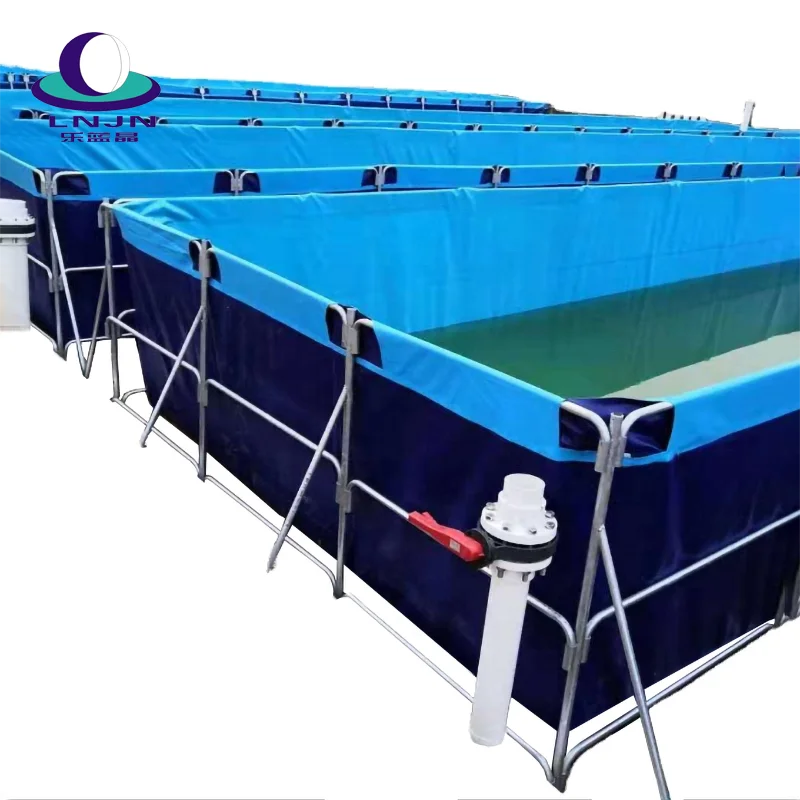 LNJN Wholesale Customized Size Folding PVC Tarpaulin Fish Pond Rectangle Aquaculture Tank for Fish Shrimp Koi Farm