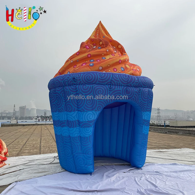Outdoor portable kiosk ice cream tent inflatable icecream booth For Show Display