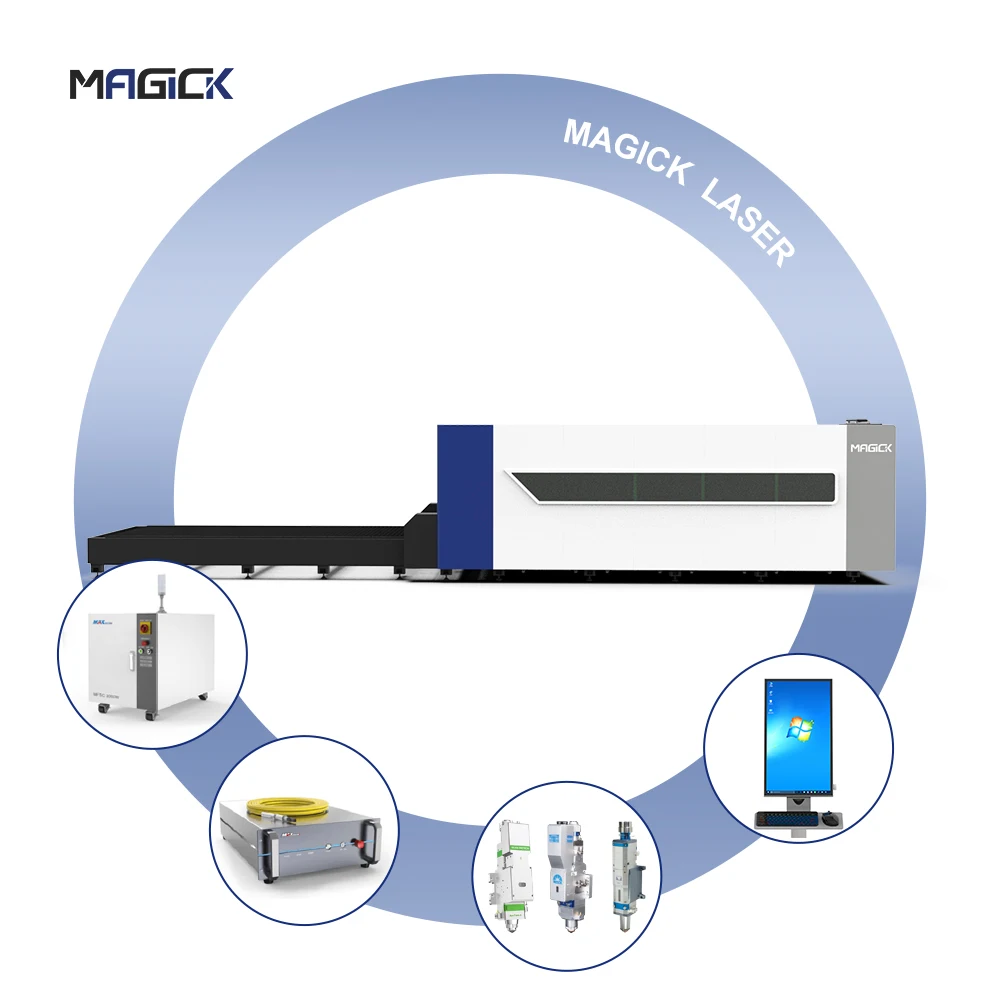 MKLASER 6000W 12000W whole covered exchange platform 8000*2500mm stainless steel carbon steel Fiber Laser Cutting Machine