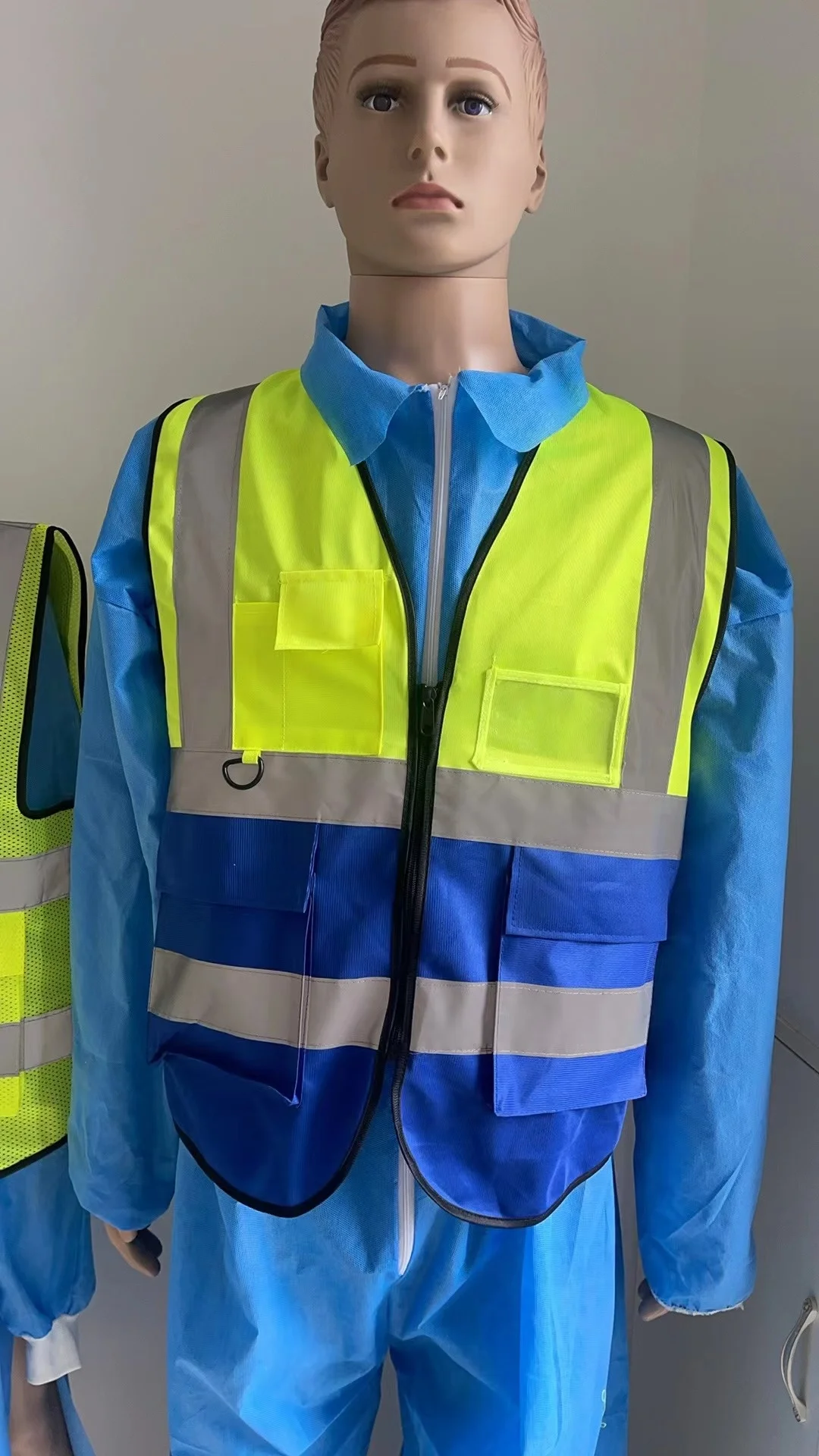 yellow customised hi vis surveyor engineer ems medical construction reflective safety vests class2 with pouch bag