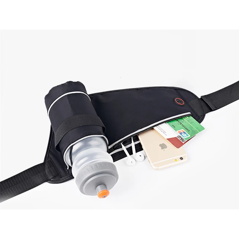 Functional Running Belt Multi-functional Sport Running Pouch Belt With Water Bottle Holder&Earphone Jack