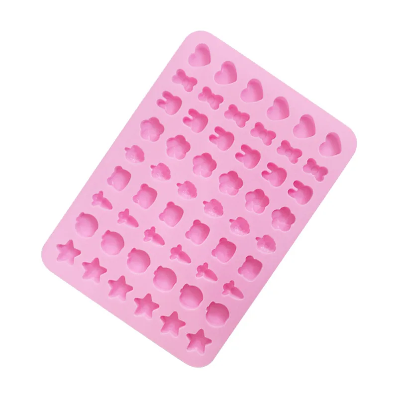 Custom 54 Holes Bear Flower Shaped Baking Chocolate Fondant Tools Silicone Gummy Candy Mold