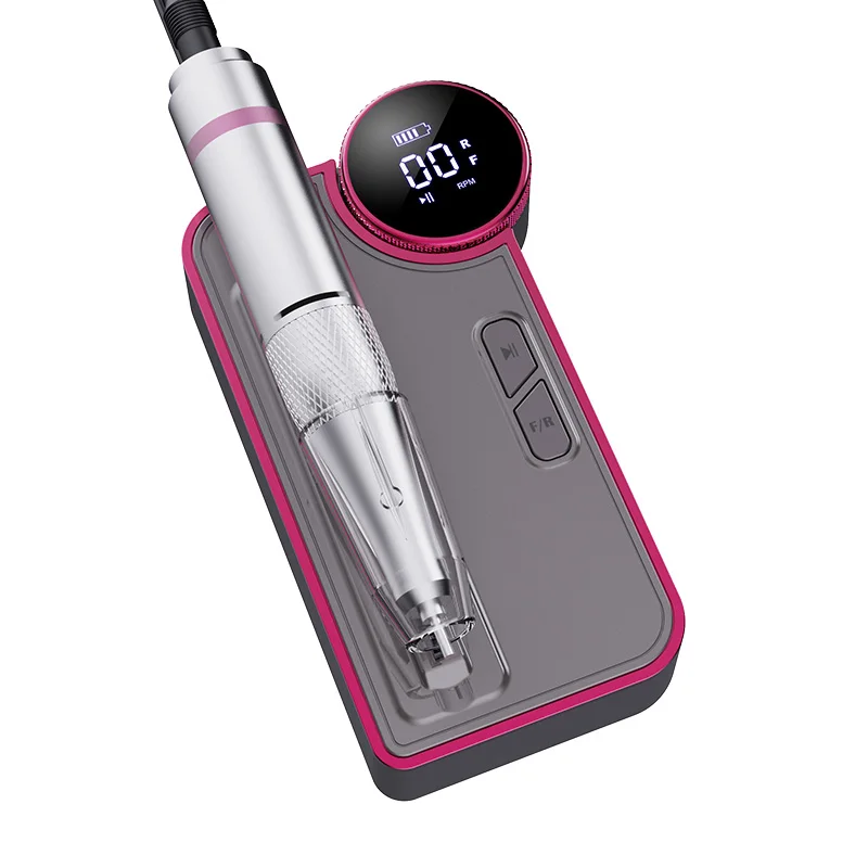 Professional Electric Nail Drill 35000RPM Rechargeable Nail File with 6 PCS Nail Drill Bits for Salon Home Use