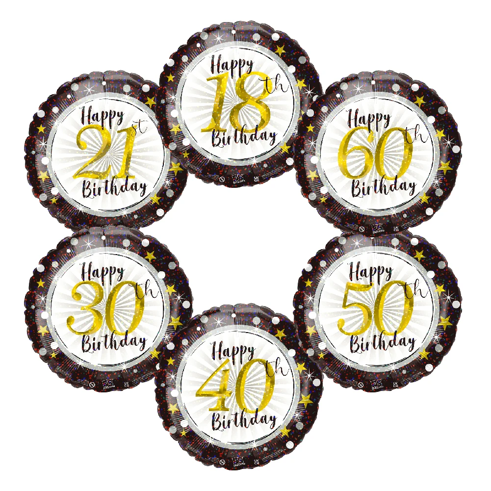 New Design 18th birthday balloons Round Shape Happy Birthday Helium Balloons 18 inch Inflatable Balloons For Party Decoration
