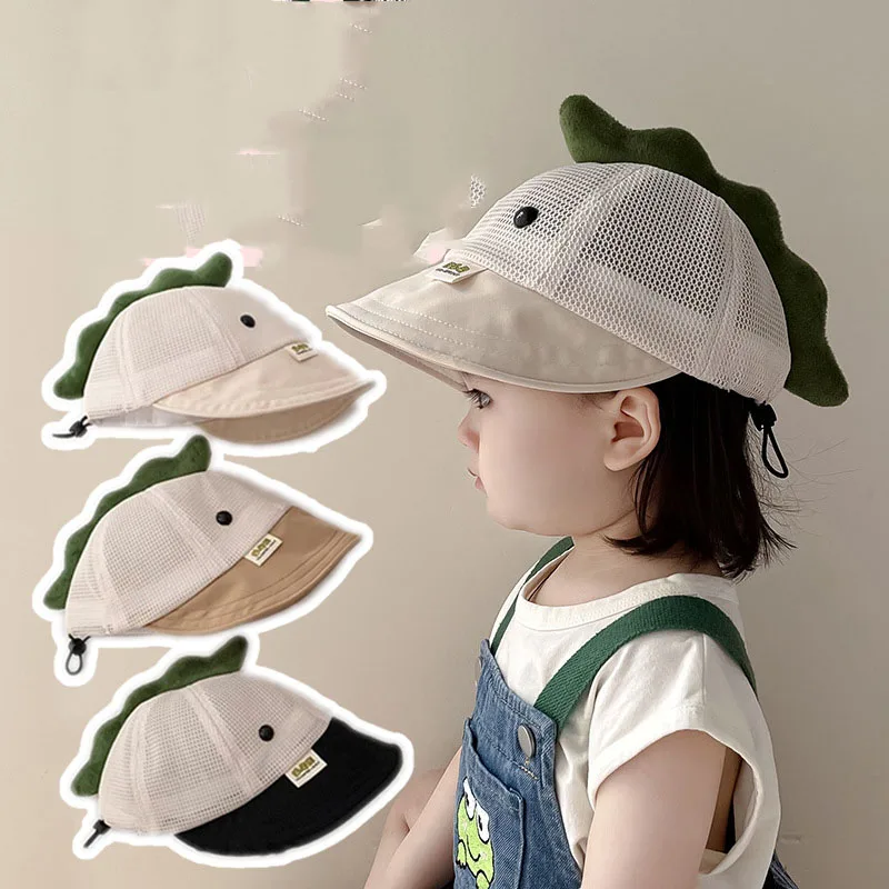 New fashion Summer Baby Casual mesh  Peaked Cap Travel Sunshade Baseball Cap with dinosaur
