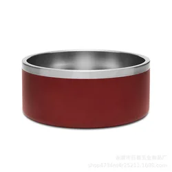 Double wall stainless steel   dog bowl   powder coated  pet bowl  with Non-slip rubber Customized logo   32oz 64oz