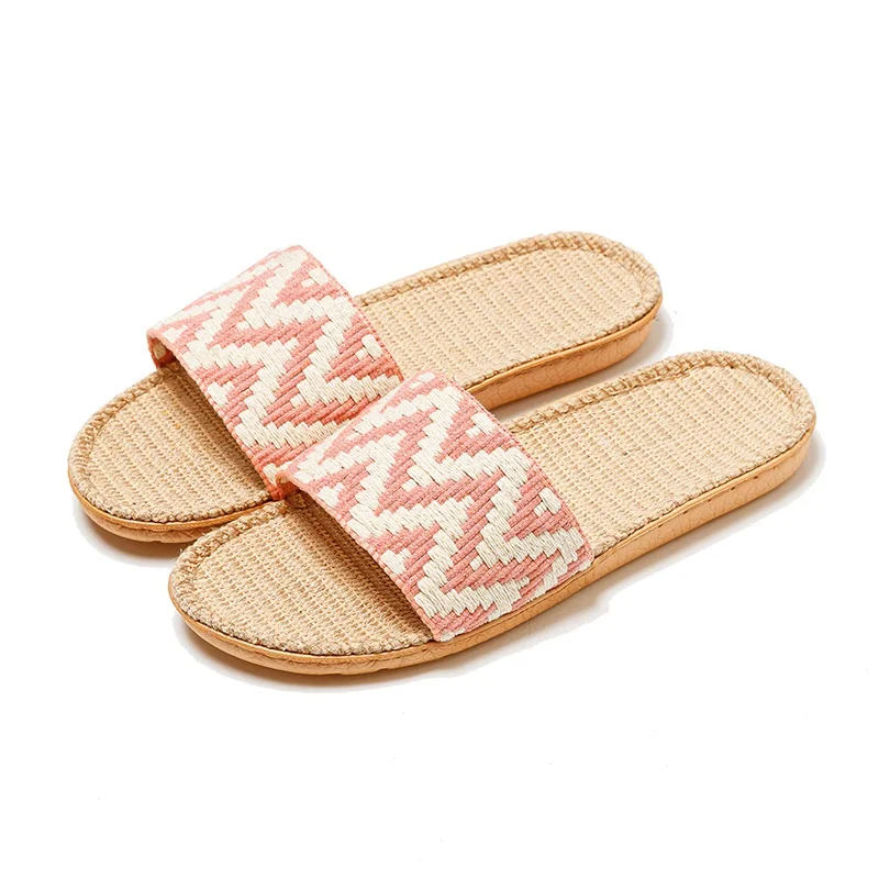 Wholesale slippers summer cotton linen home non-slip summer sandals and slippers for women and men linen slippers zapatillas