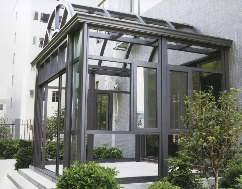 Manufacturer Glass Protection Sun Room Sunroom outdoor greenhouse Prefabricated Aluminium Conservatory 1 Set For Backyard