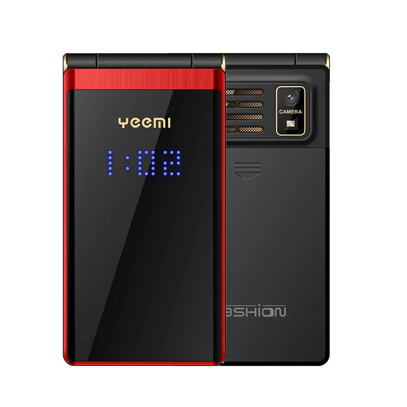 
YEEMI M2-C GSM MTK Flip Mobile Phone With Double Screen Big Letters Vibration MP3 Cell Phone For Parents <span style=