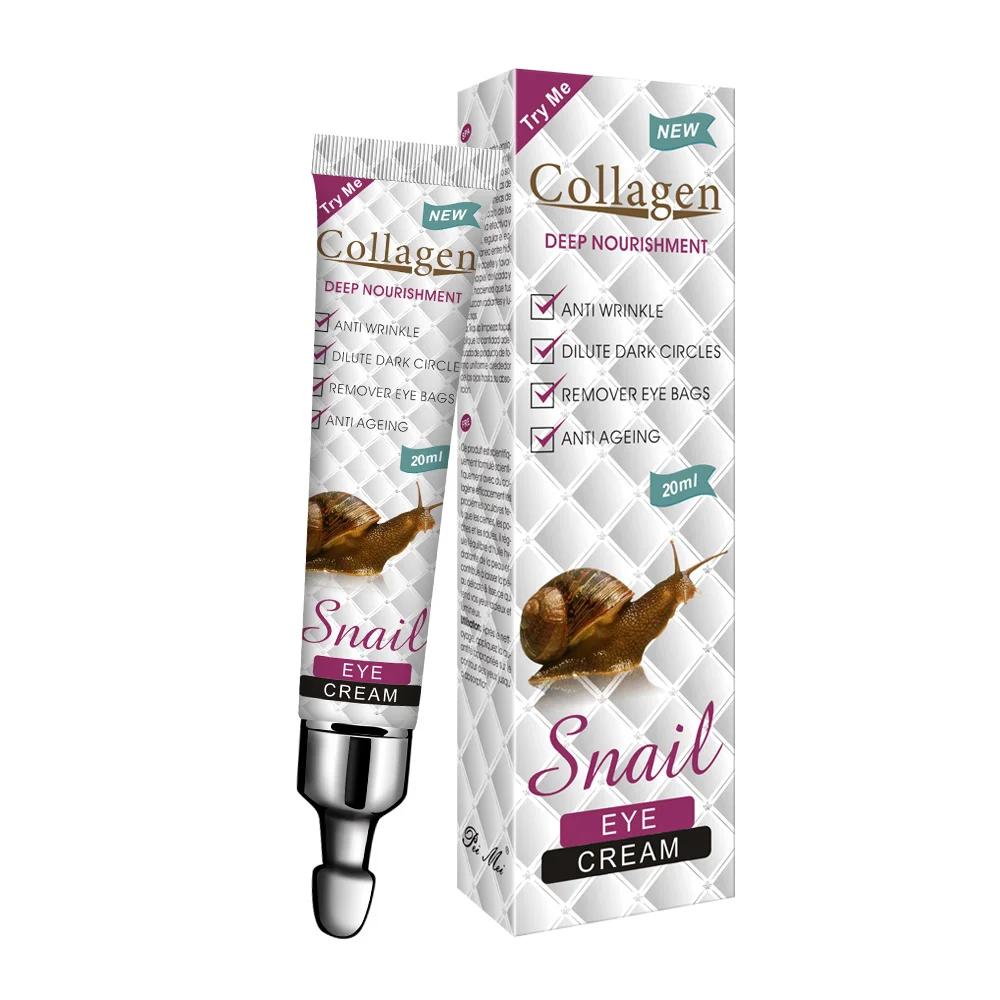 
20ml Snail Collagen Eye Cream Anti Wrinkle Anti Aging Remove Dark Circle Eye Bags Under Eye Care Wholesale 