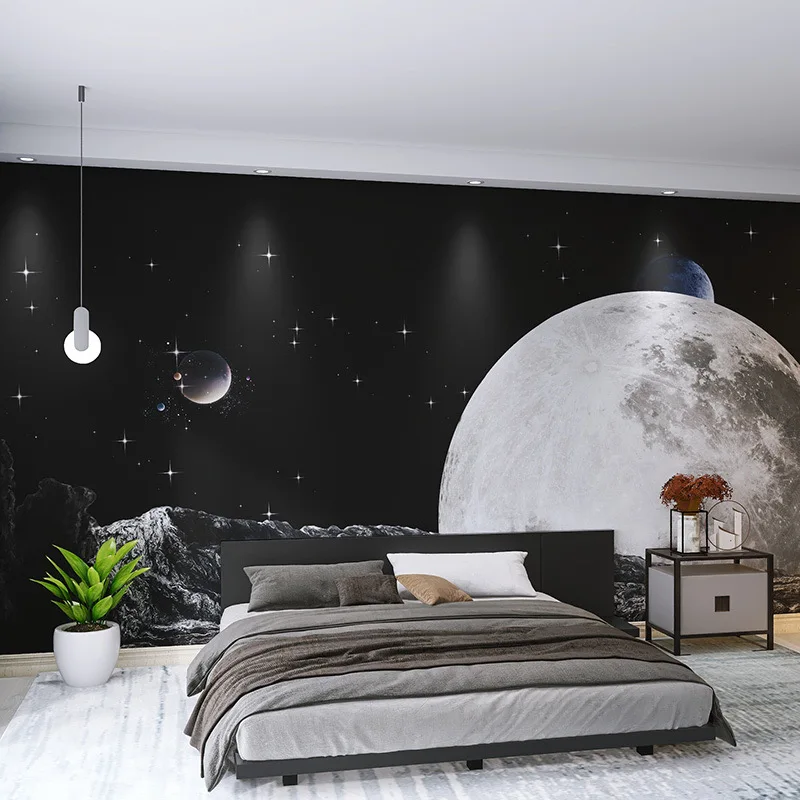 kids room astronaut 3d wallpaper fantasy starry sky wall cloth cartoon universe environmental bedroom wall fabric