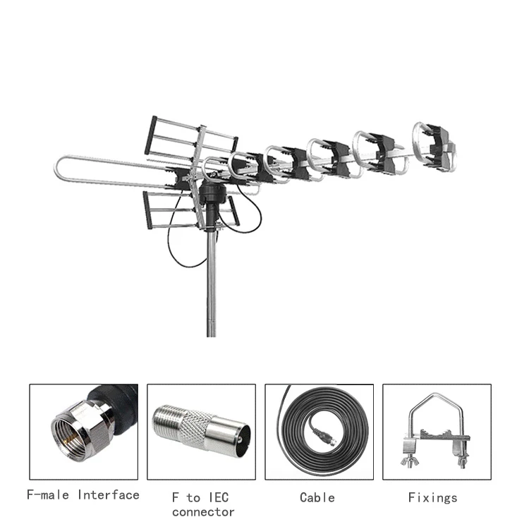 long range rotating tv antena outdoor digital hdtv aerial hd 360 degree outside uhf vhf rotor tv antenna