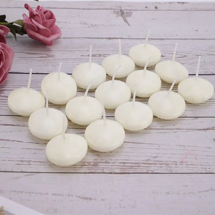 OEM wholesale customization ivory color floating candles in water holder sell in Dubai for Bar and Party