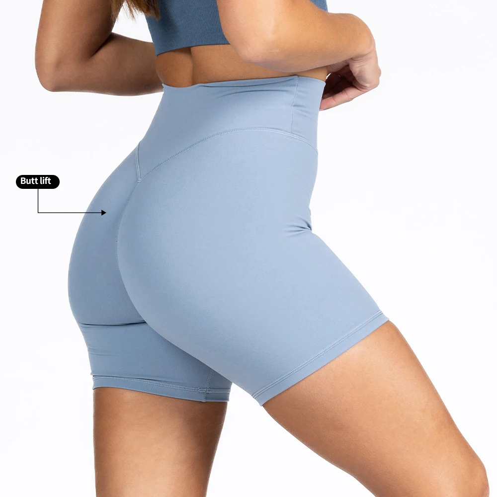 Custom Logo Women Quick Dry Gym Tummy Control Tight Fit Sport Yoga Shorts Cycling Running Fitness Biker Shorts