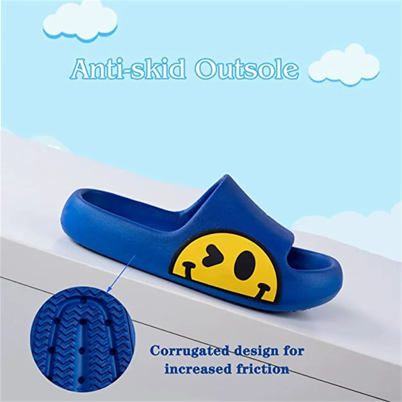 Summer cartoon cute non-slip boys smiley slippers kids child wholesale