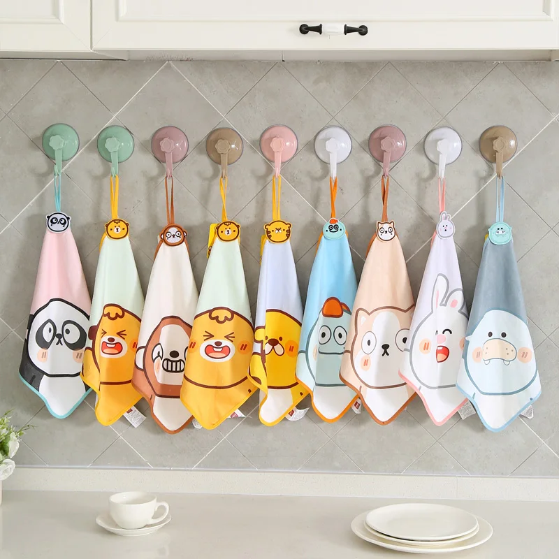 Cartoon Cute Animal Print Noserag Hanging Hand Towel for Kids Children