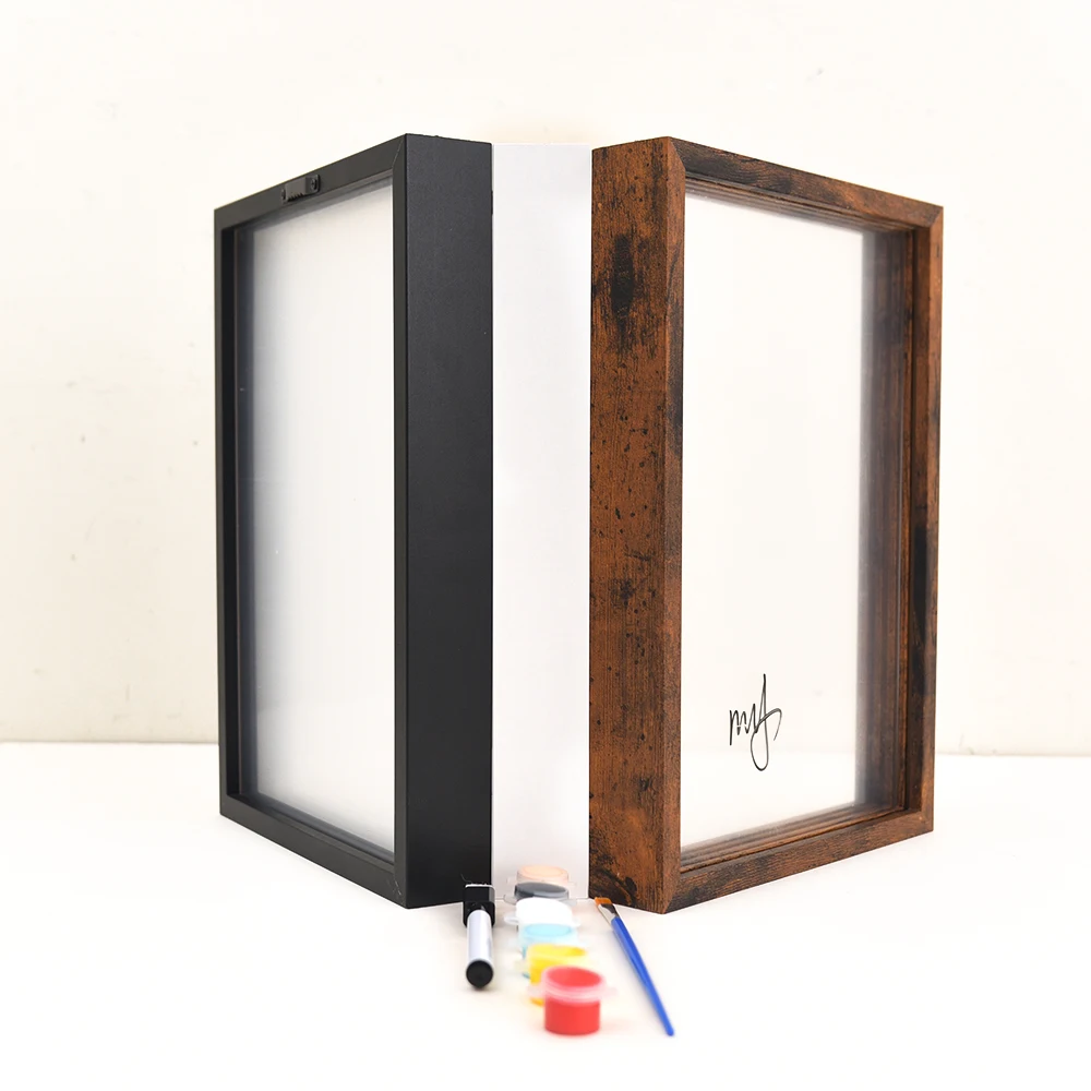 Black color Family Hand Print Brush Memory Home DIY Personalized Picture Photo Frame