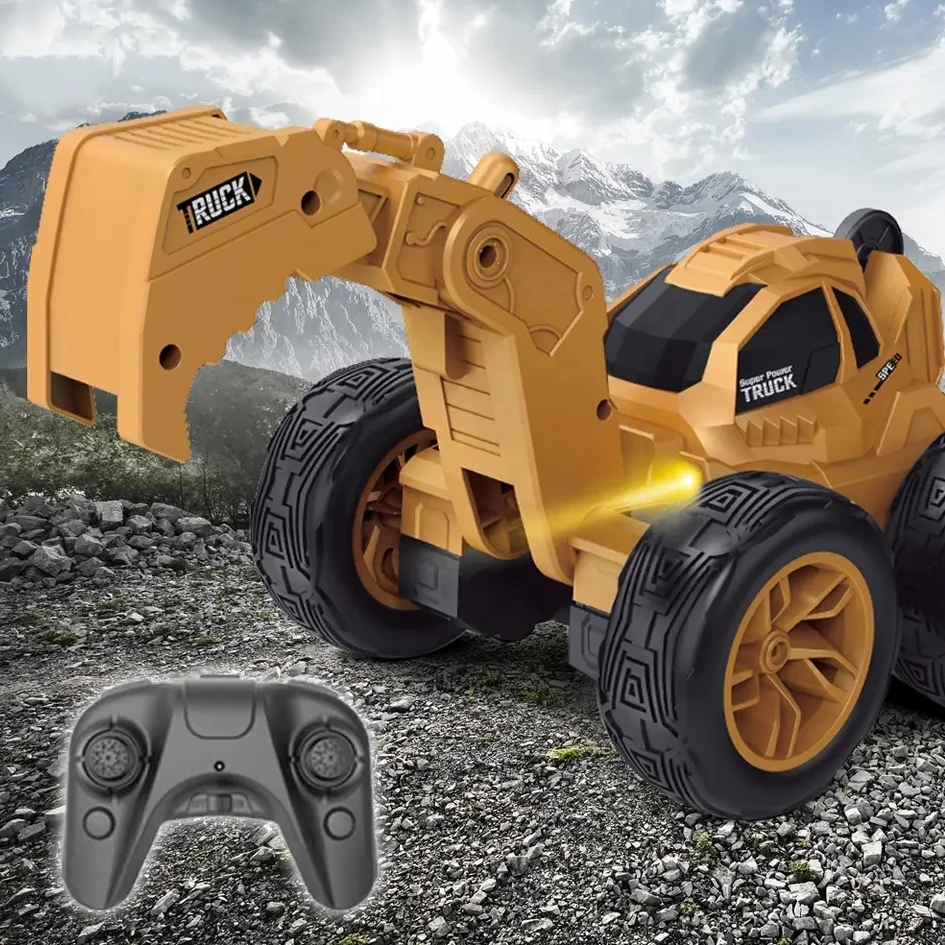 2023 New Kids Rc Excavator Toy Spinning Stunt High Speed Off-road Vehicle 2.4g Remote Control Stunt Car