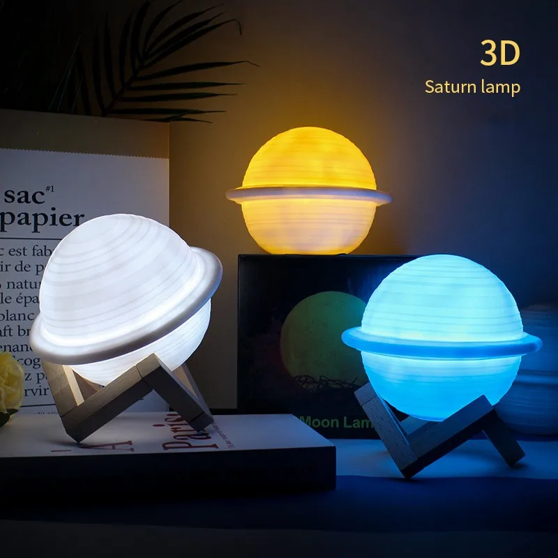 Innovative table lamp luminous diode jupiter saturn moon reading light