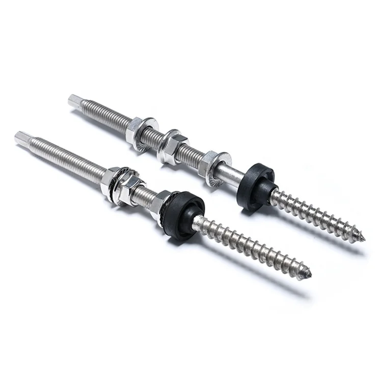 SS316 Solar Roof Mounting Double Threaded Screw