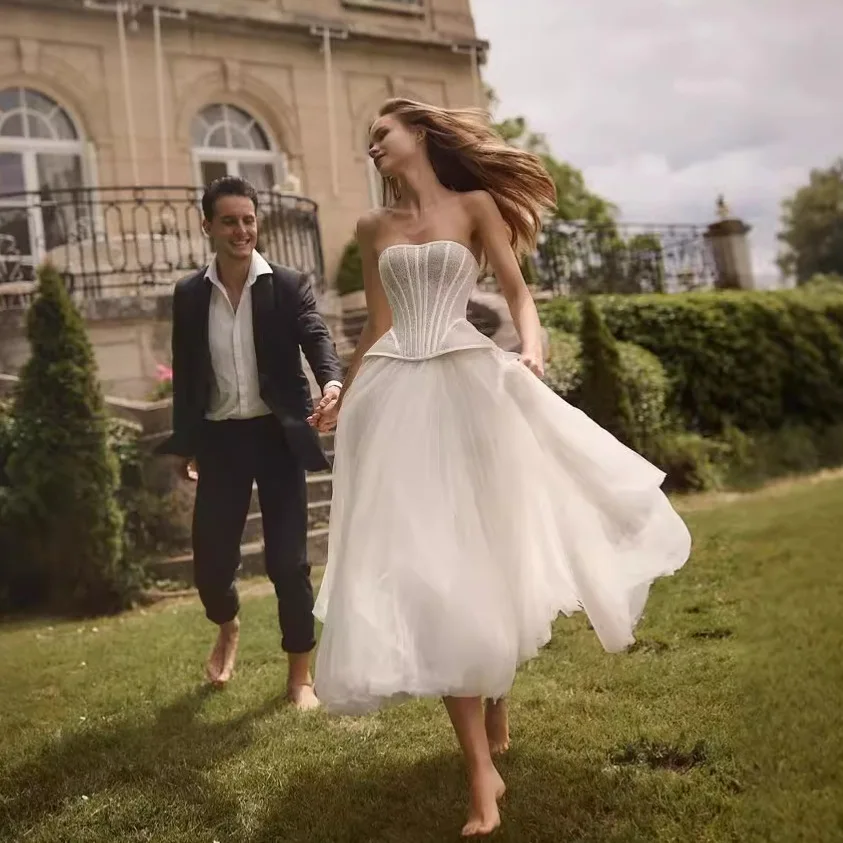 S2935R новый высококачественный топ на одно плечо простая фото аппликация привлекательное красивое свадебное платье