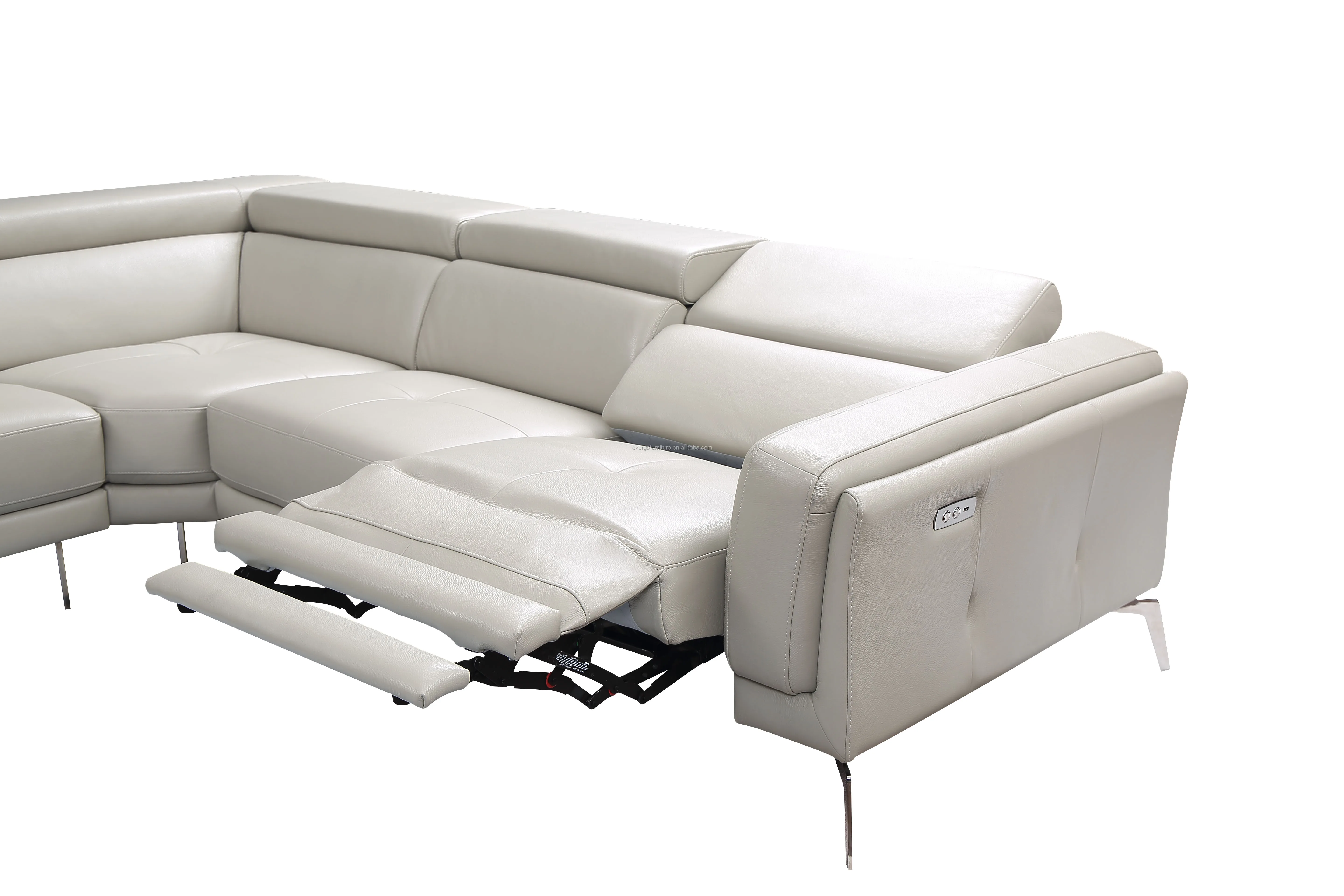 C-образная мебель, итальянский кожаный секционный диван, диван с откидывающейся спинкой для дома