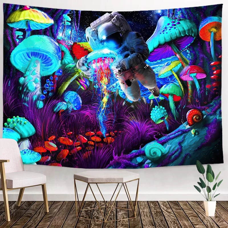 Space Hippie Anime Poster Aesthetics Funny Galaxy Star Room Decor Flag Wall Hanging